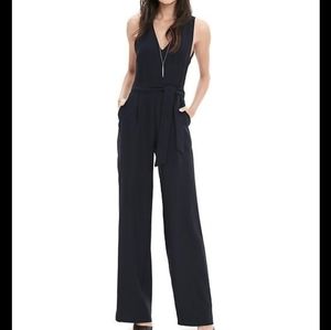 Navy wide leg jumpsuit